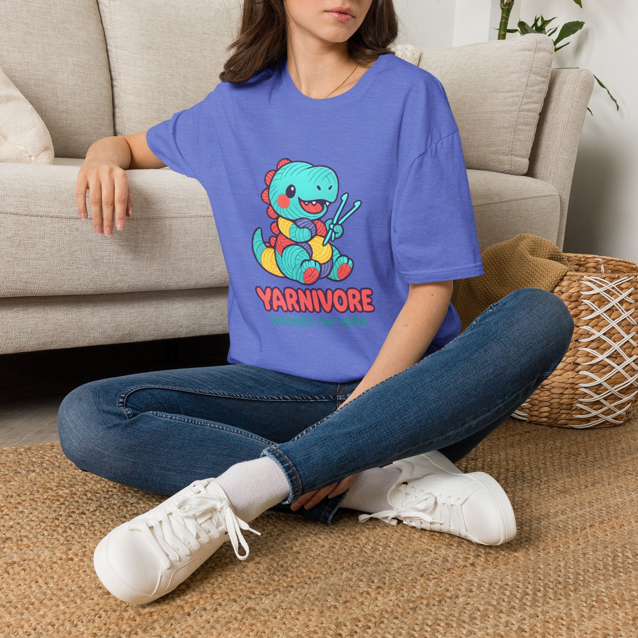 Yarnivore Knitting Dinosaur T-Shirt