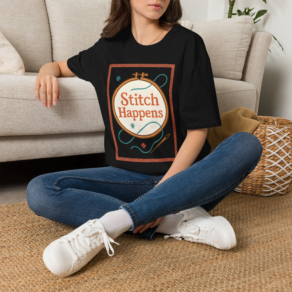 Stitch Happens Embroidery T-Shirt