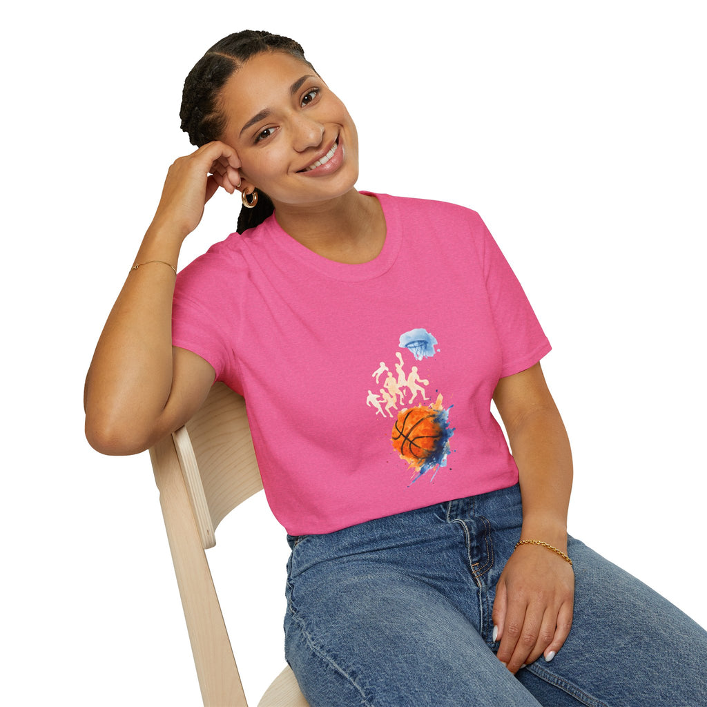 Watercolor basketball scene T-Shirt