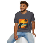 Sunset Surfer on Beach T-Shirt