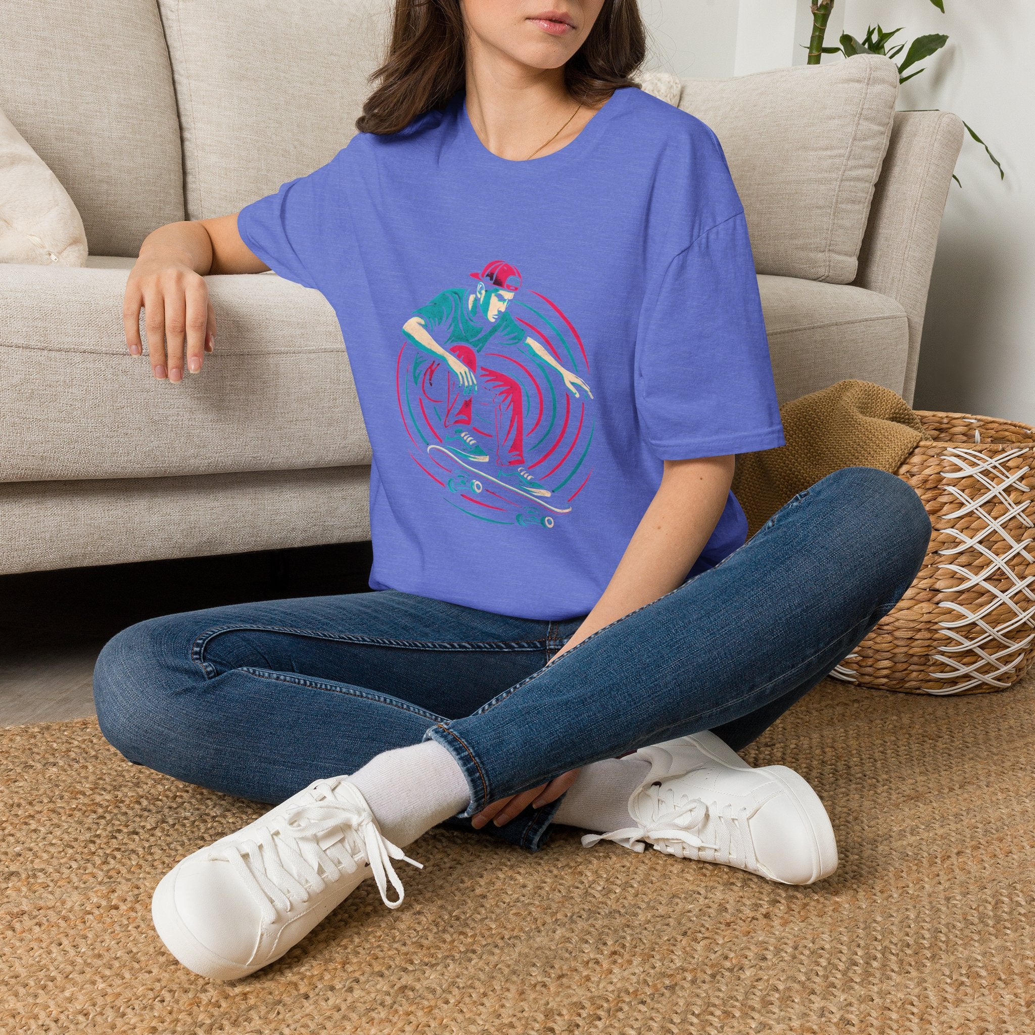 Skateboarder performing trick T-Shirt