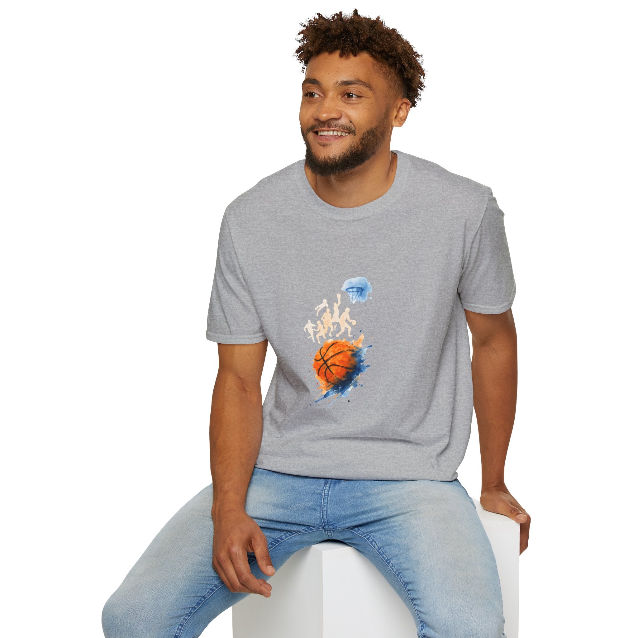 Watercolor basketball scene T-Shirt