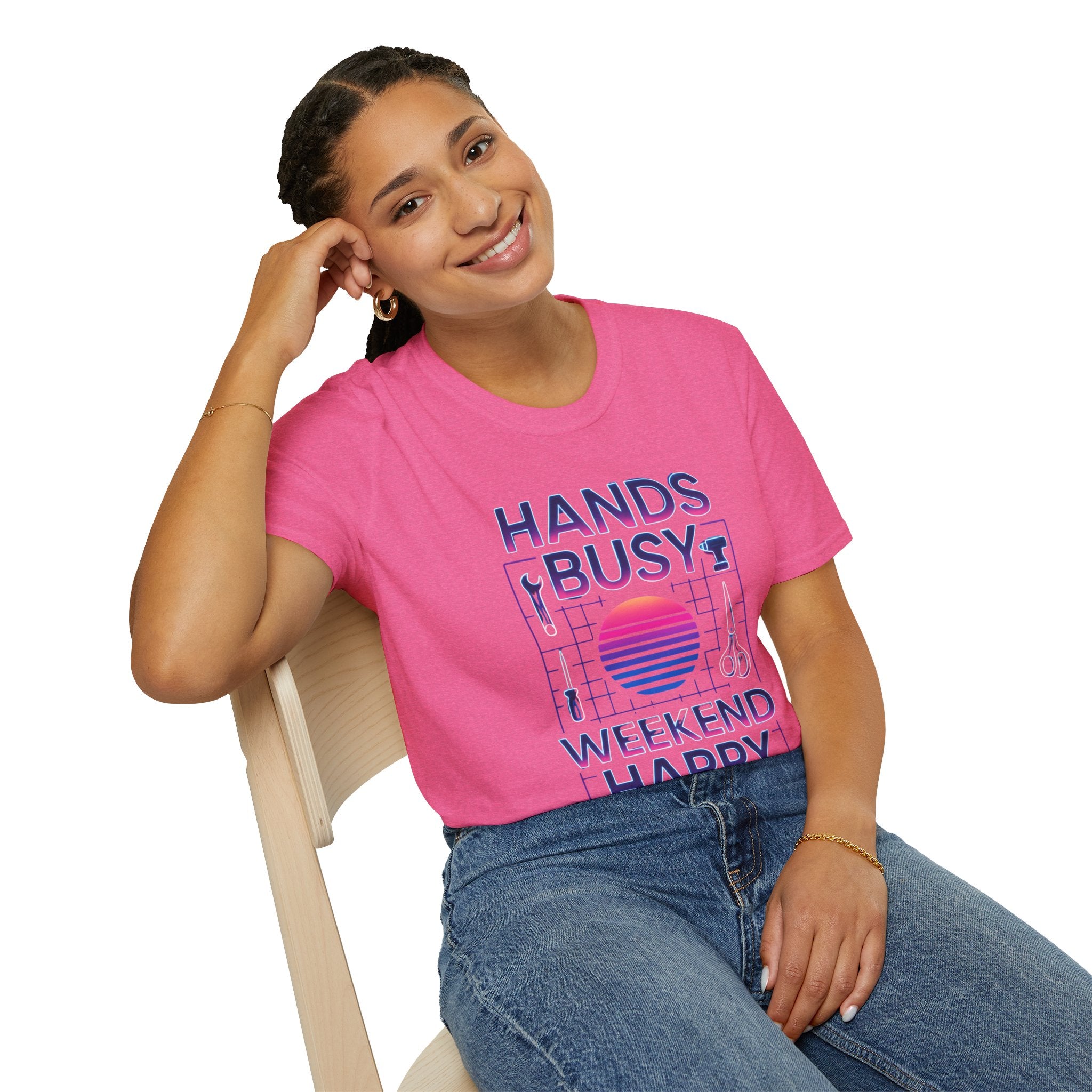 Busy Hands Neon Sign T-Shirt