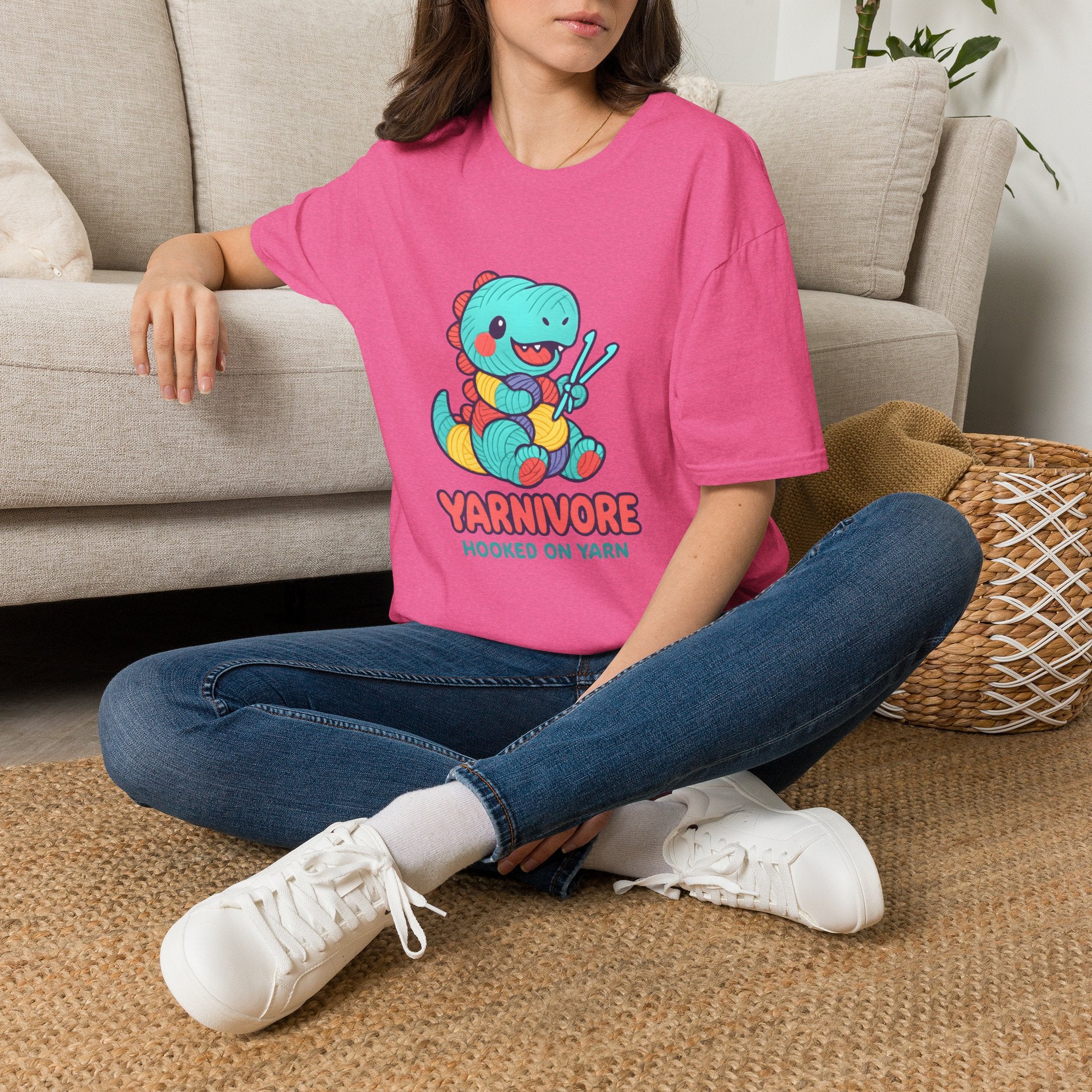 Yarnivore Knitting Dinosaur T-Shirt