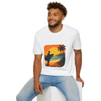 Sunset Surfer on Beach T-Shirt