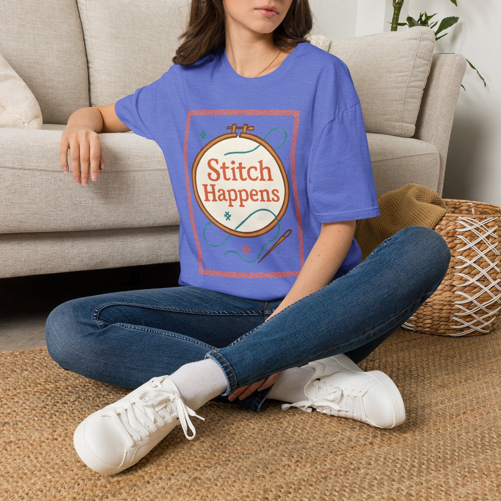 Stitch Happens Embroidery T-Shirt