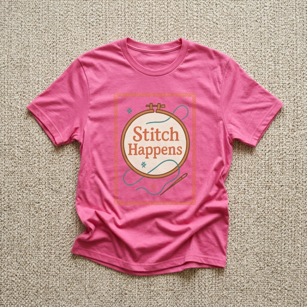 Stitch Happens Embroidery T-Shirt