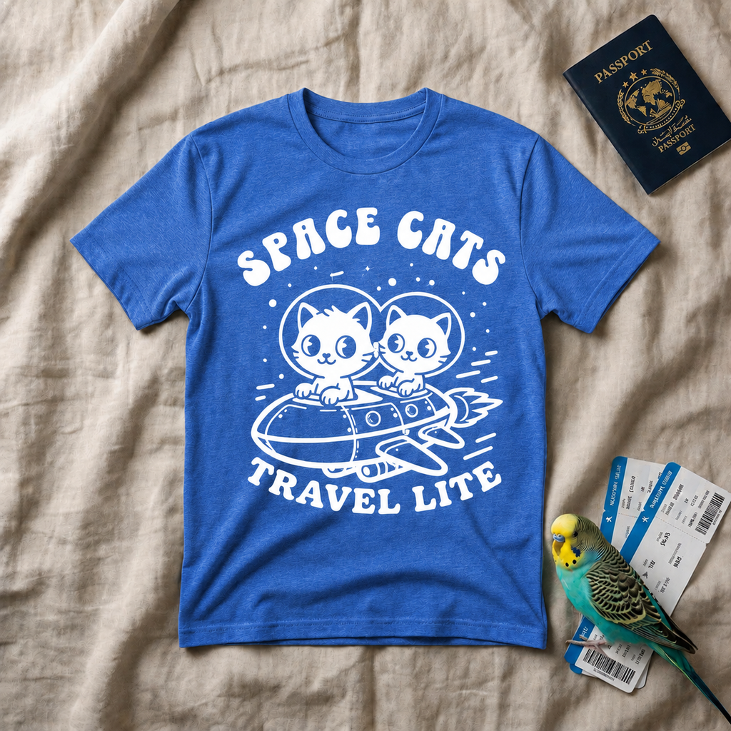 Space Cats T-Shirt — Cute Retro Astronaut Cat Graphic Tee (“Space Cats”)