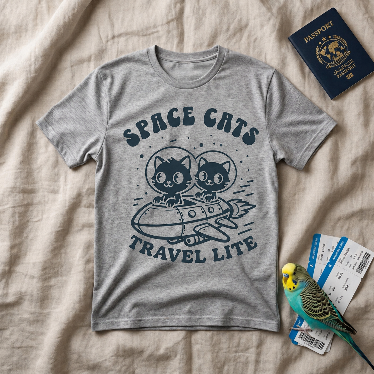 Space Cats T-Shirt — Cute Retro Astronaut Cat Graphic Tee (“Space Cats”)