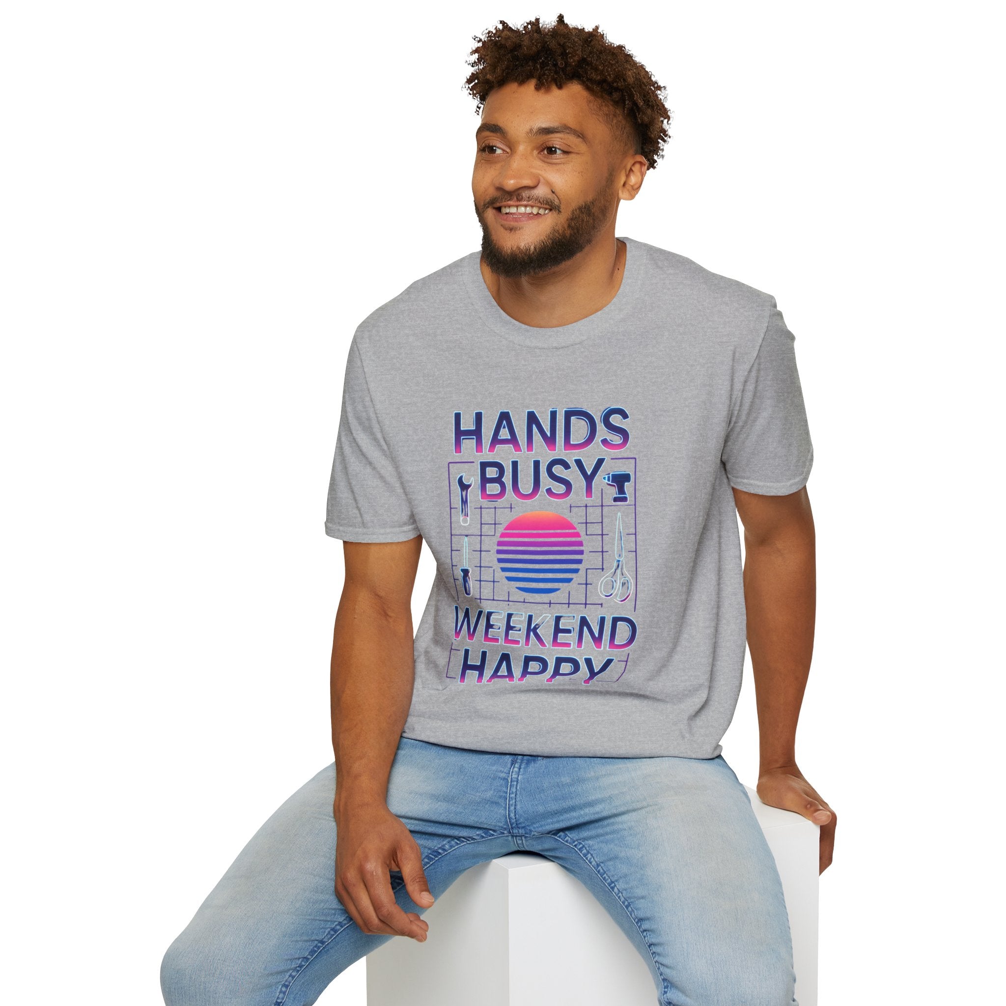 Busy Hands Neon Sign T-Shirt