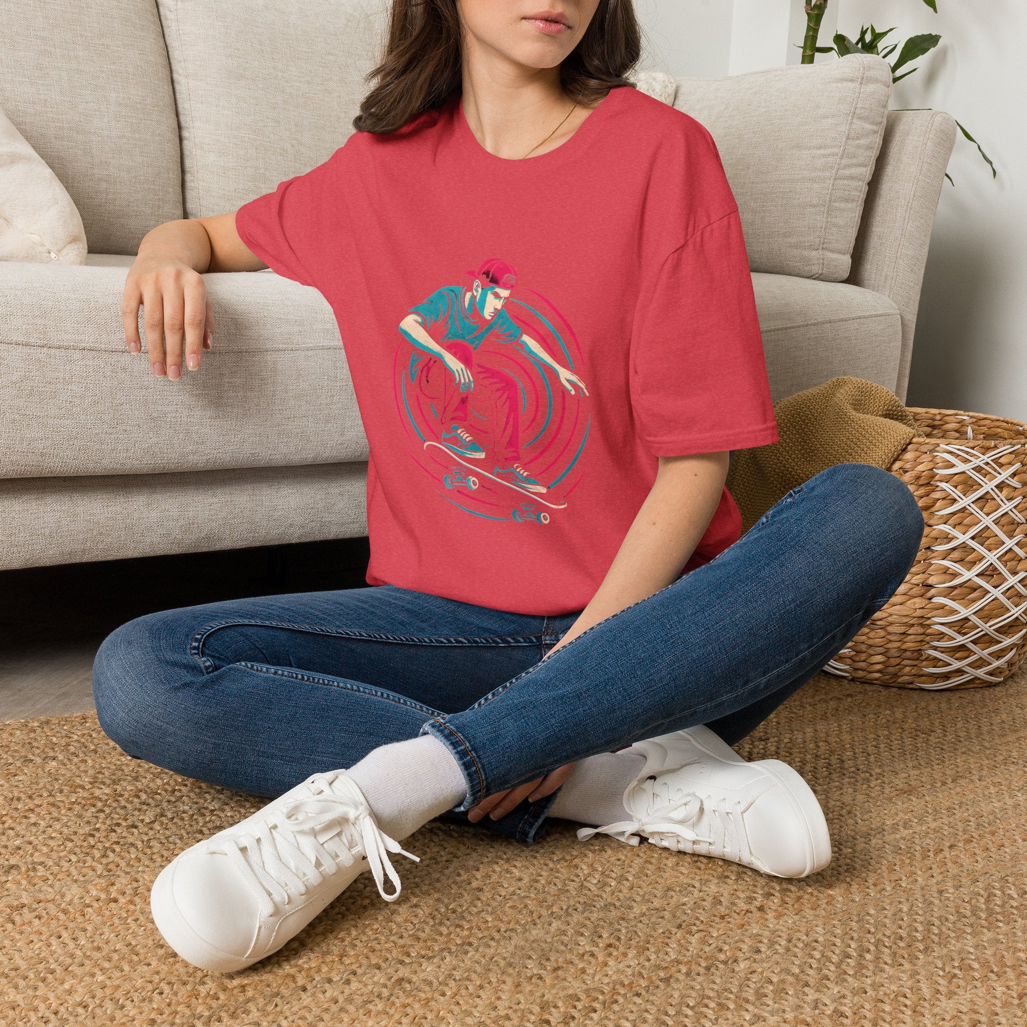 Skateboarder performing trick T-Shirt