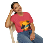 Sunset Surfer on Beach T-Shirt