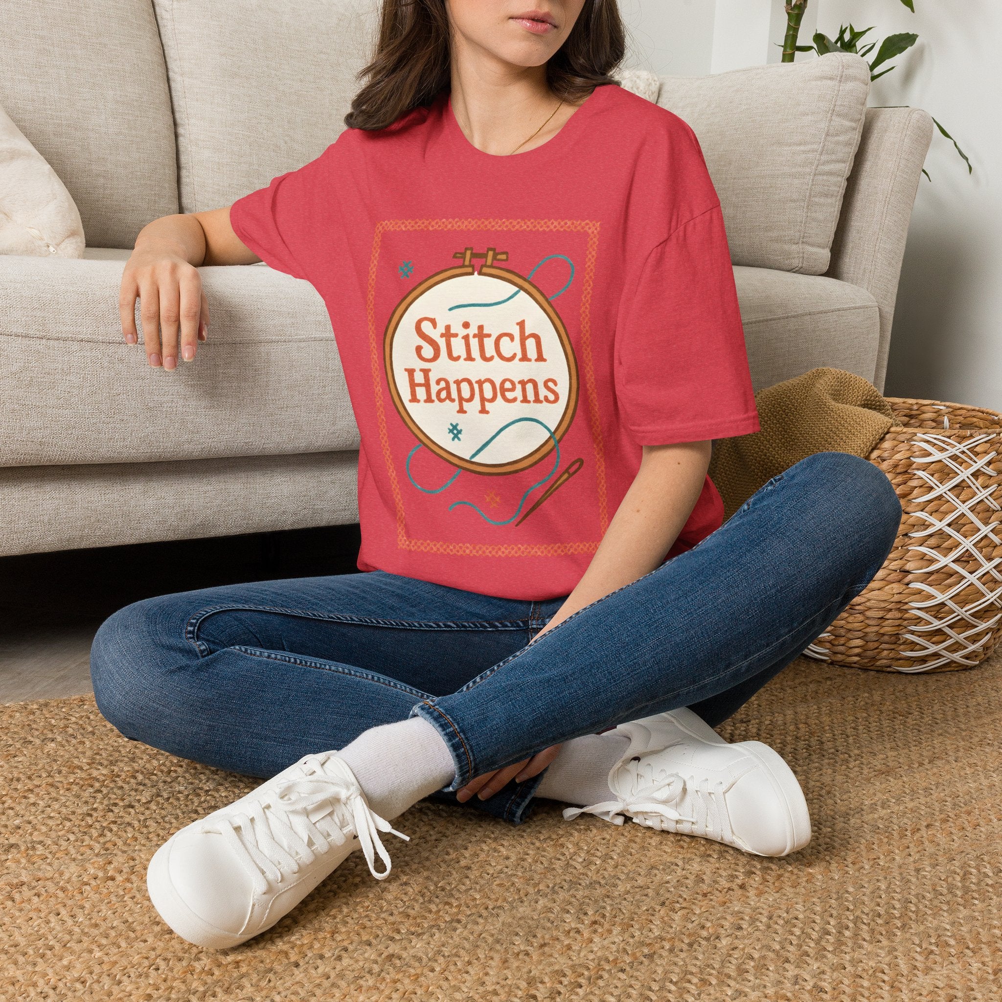 Stitch Happens Embroidery T-Shirt