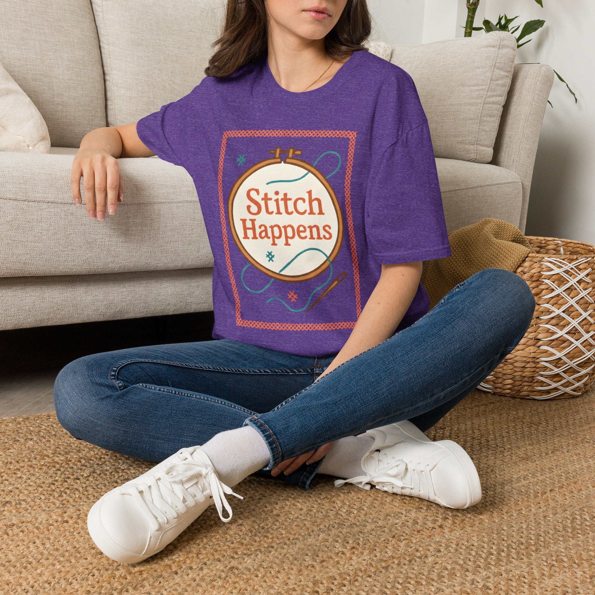 Stitch Happens Embroidery T-Shirt
